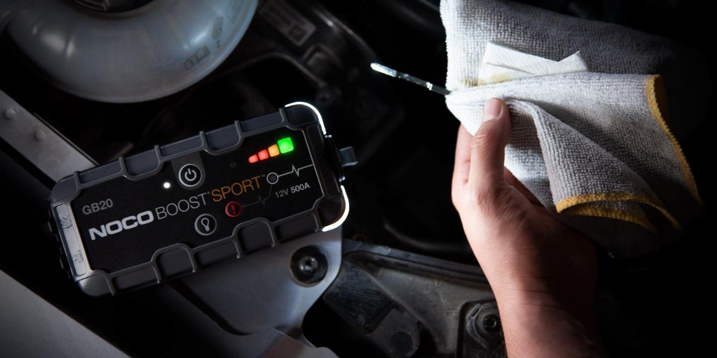 noco gb20 boost sport led flashlight illuminating engine bay.jpg